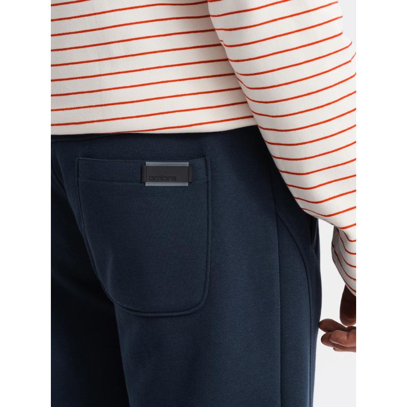 Férfi pamut jogger melegítőnadrág BASIC sötétkék