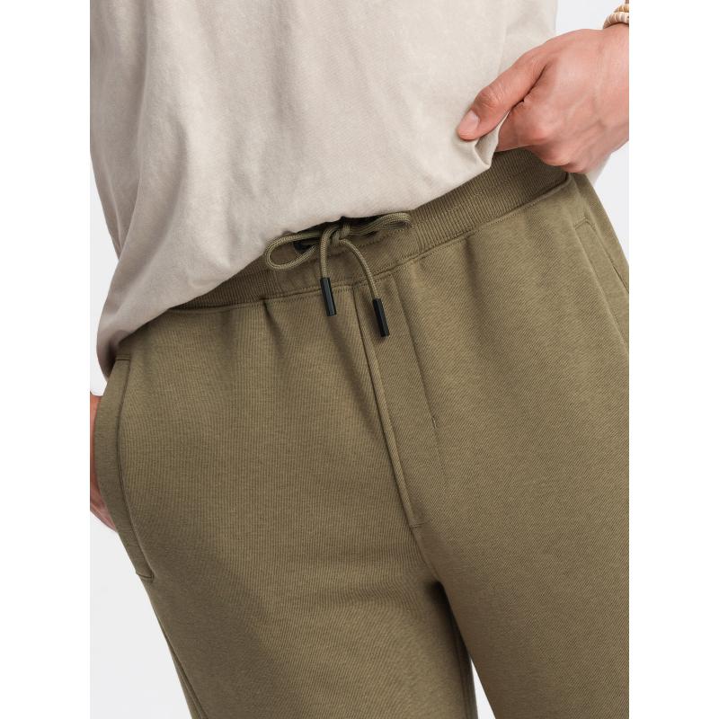 Pánské bavlněné tepláky BASIC jogger olivové