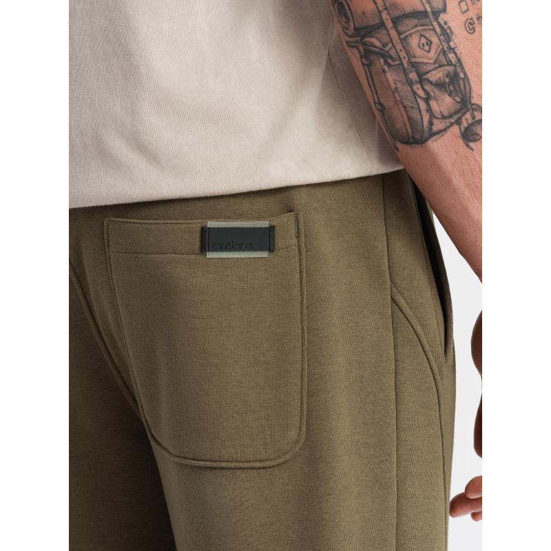 Pánské bavlněné tepláky BASIC jogger olivové