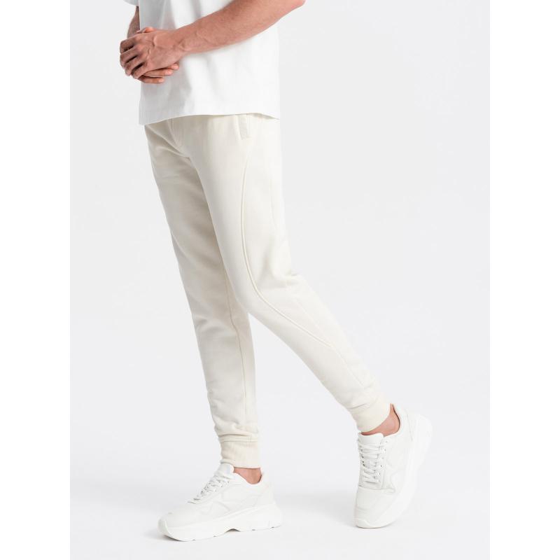 Pánske bavlnené tepláky BASIC joggers cream