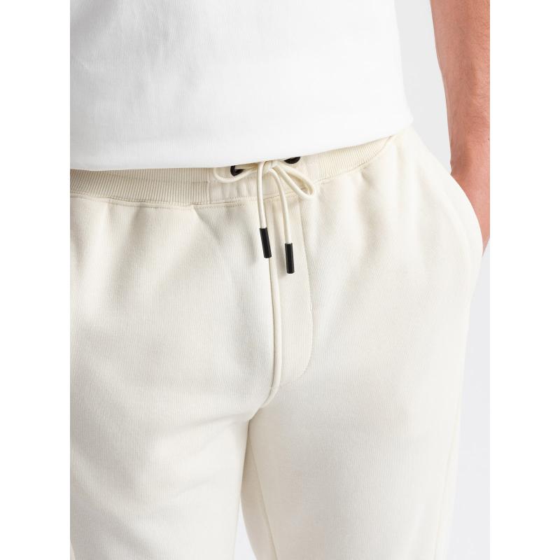 Pánské bavlněné tepláky BASIC joggers krémové 