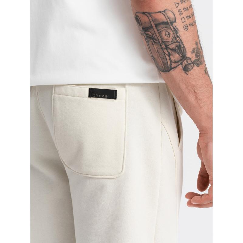 Pánské bavlněné tepláky BASIC joggers krémové 