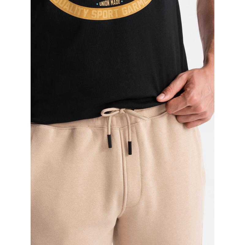 Pánské bavlněné tepláky jogger BASIC béžové 