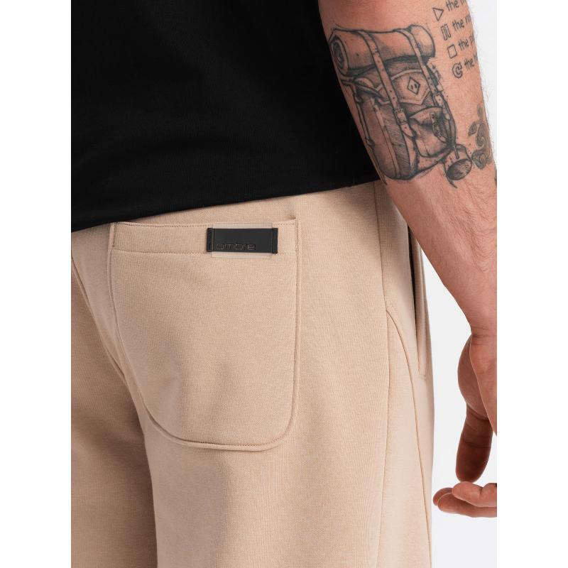 Pánské bavlněné tepláky jogger BASIC béžové 