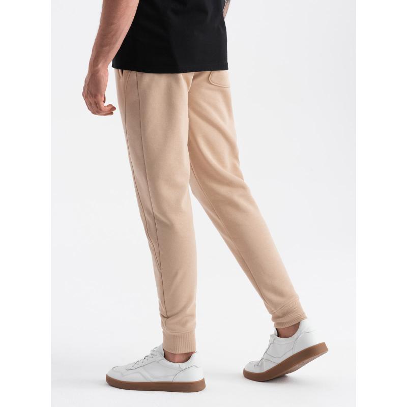 Pánské bavlněné tepláky jogger BASIC béžové 