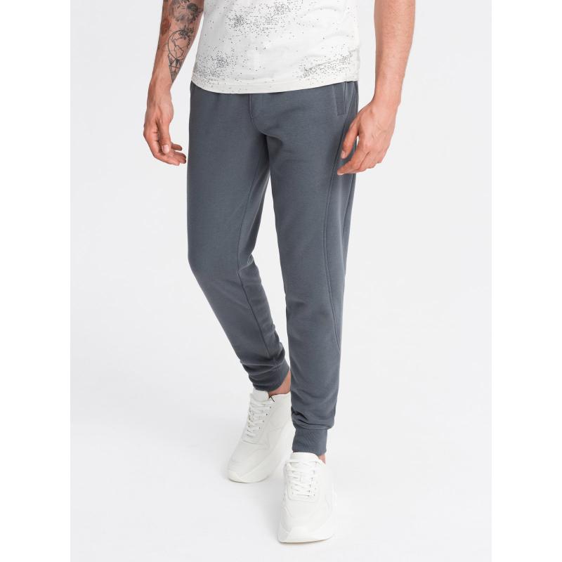 Pánske bavlnené bežecké nohavice BASIC joggers graphite