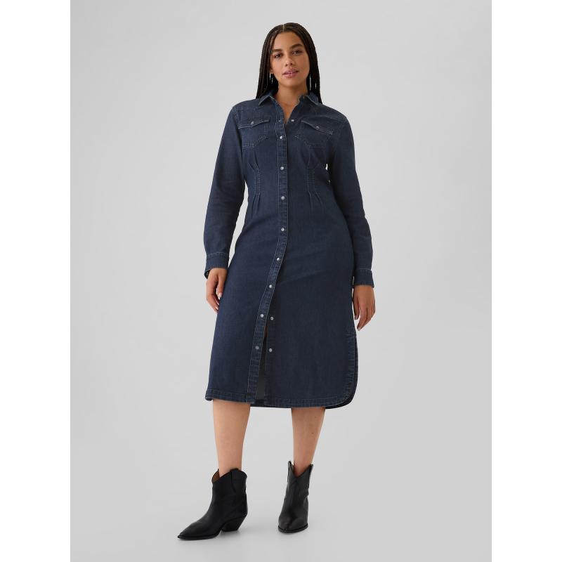Džínové midi šaty Western