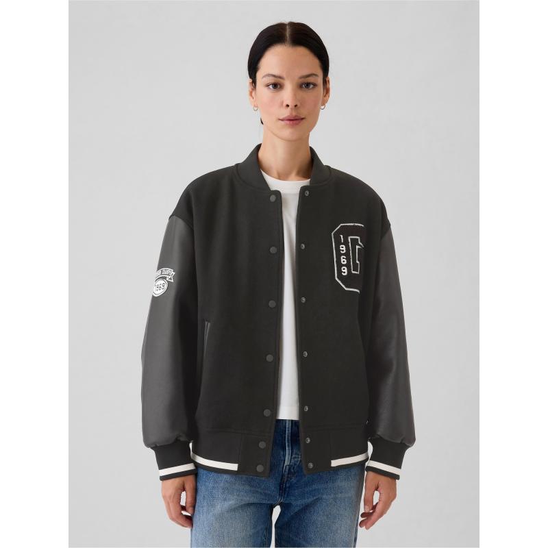 Vlněný oversize bomber