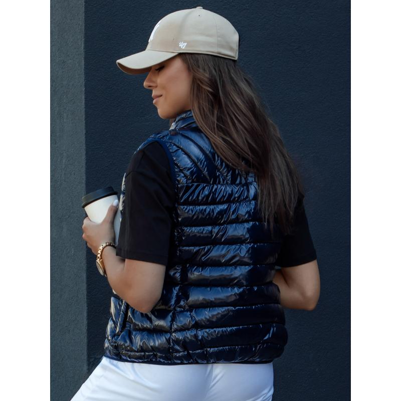 Dámská krátká prošívaná vesta WIANO tmavě modrá