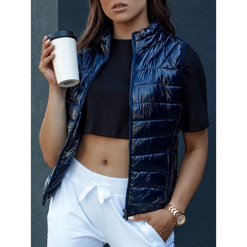 Dámská krátká prošívaná vesta WIANO tmavě modrá