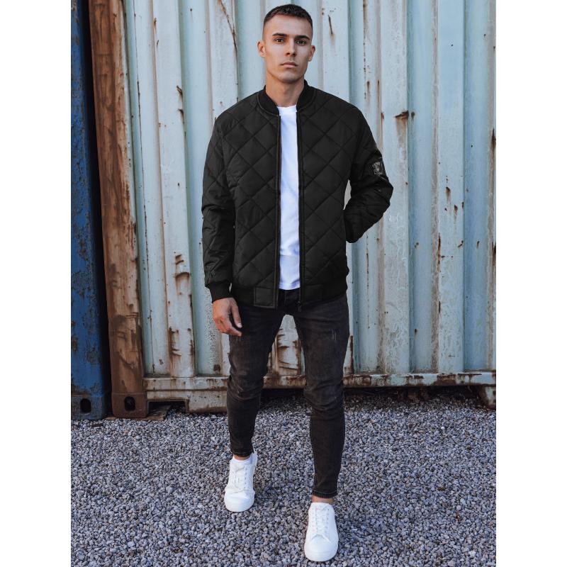 Pánská prošívaná bunda bomber černá