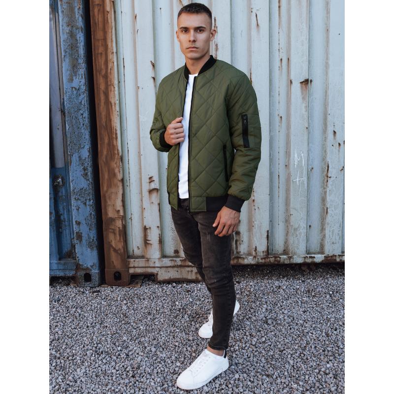 Férfi steppelt bomberdzseki zöld