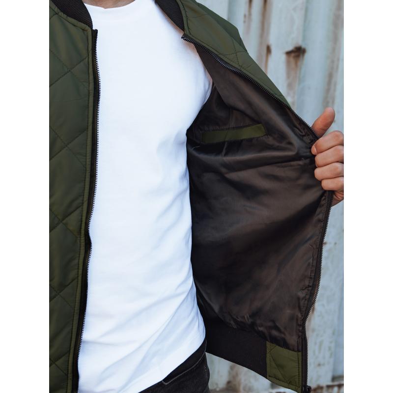 Férfi steppelt bomberdzseki zöld