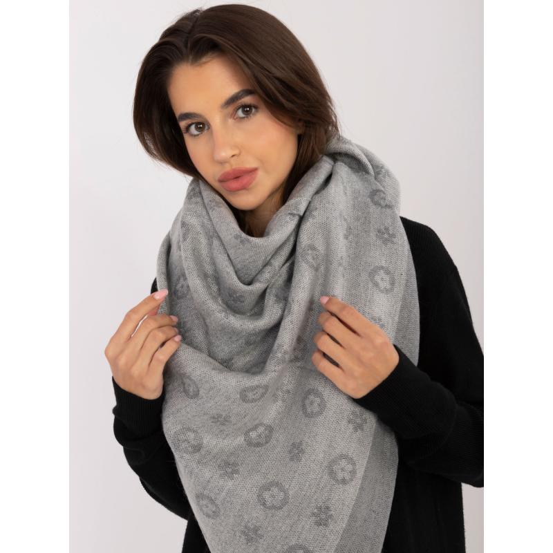Dámský šátek vzorovaný šedý 