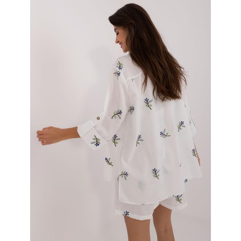 Dámský komplet s košilí třídílný bílý  