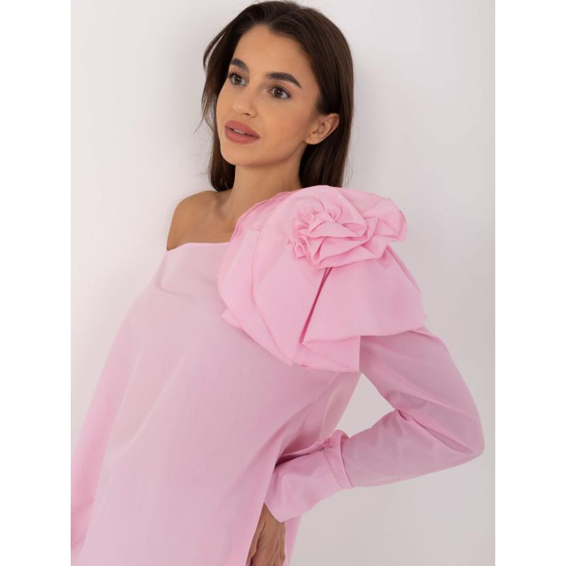 Dámská halenka s dlouhými rukávy košilová růžová  