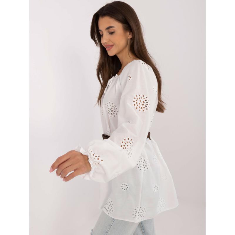 Női blúz övvel fehér