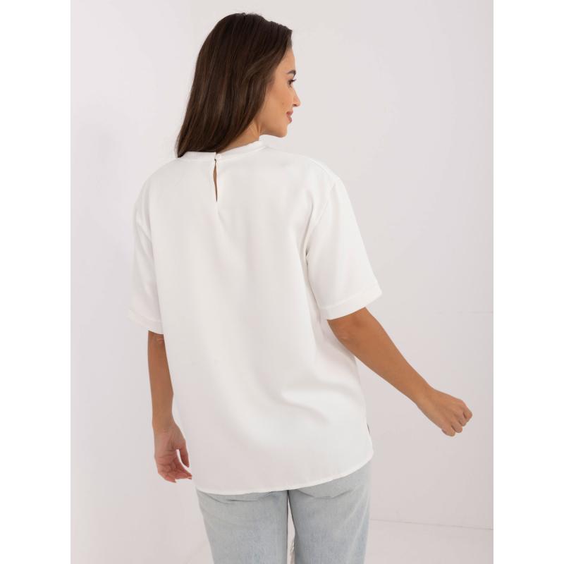 Dámská halenka s mašlí a nápisem ecru 