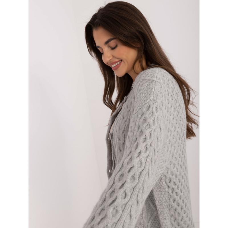 Dámský svetr s manžetami šedý  
