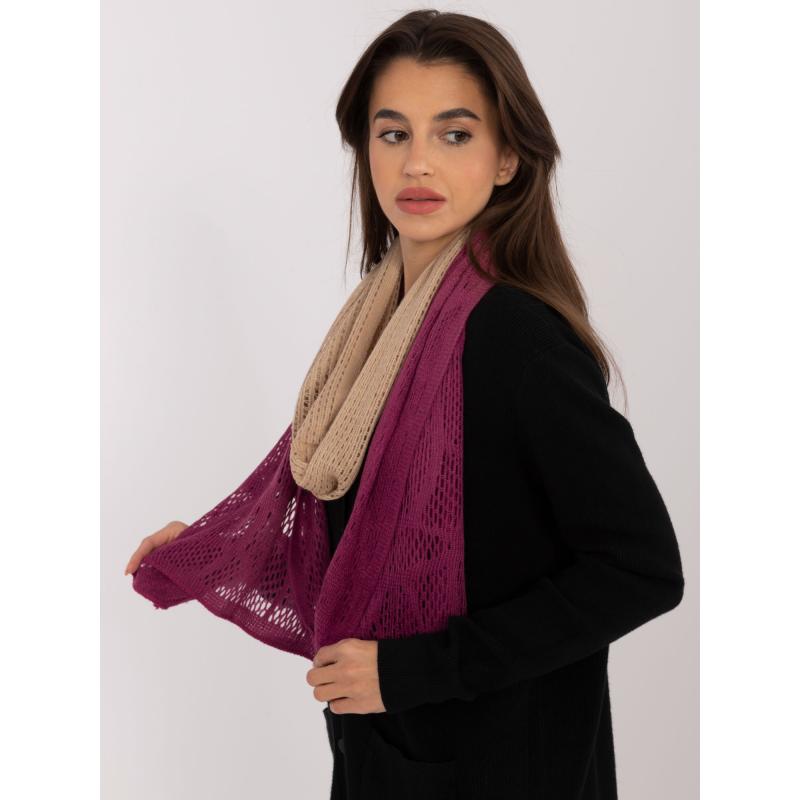 Dámský šátek s ombre efektem béžový a tmavě růžový 