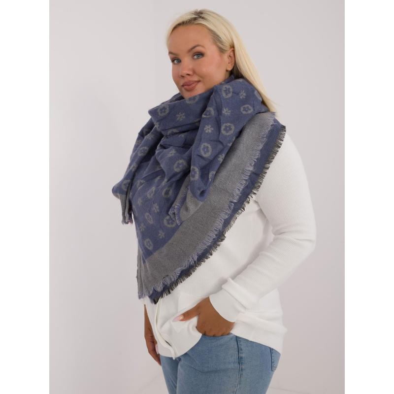 Női meleg gyapjú sál kék-szürke