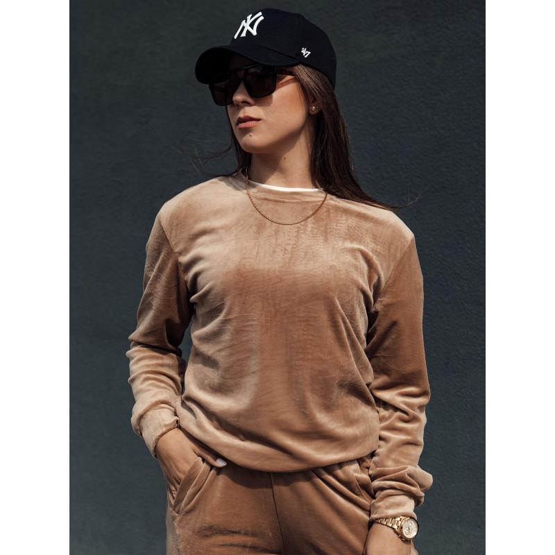 Dámská velurová souprava URBANVELVET světle hnědá