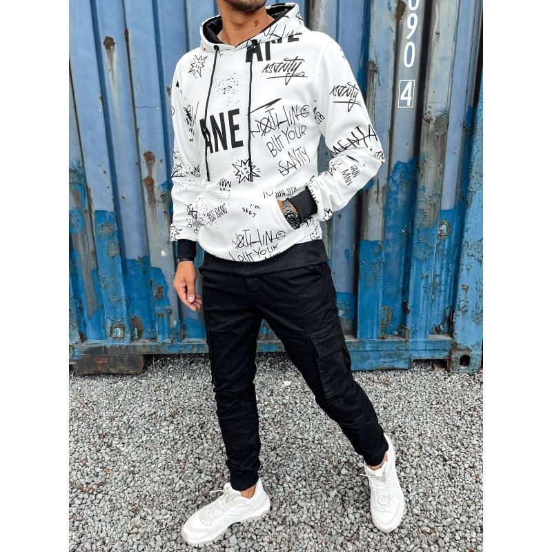 Pánská mikina s kapucí bílá