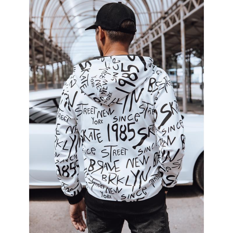 Pánská celorozepínací mikina s kapucí bílá