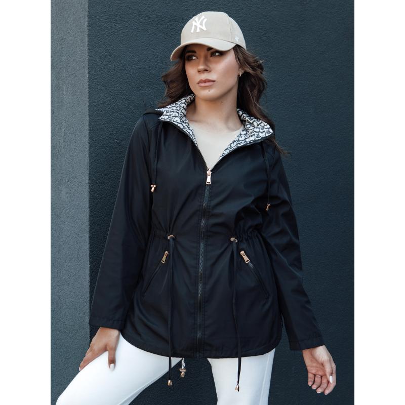 Dámska prechodná bunda parka s kapucňou BEGET čierna