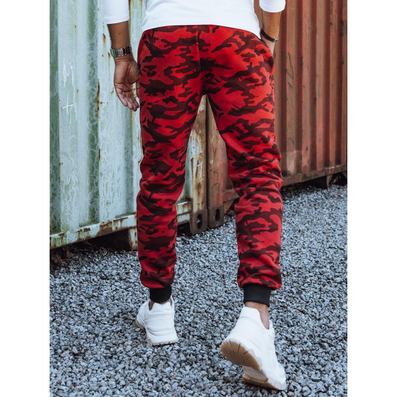 Férfi melegítőnadrág moro piros mintával