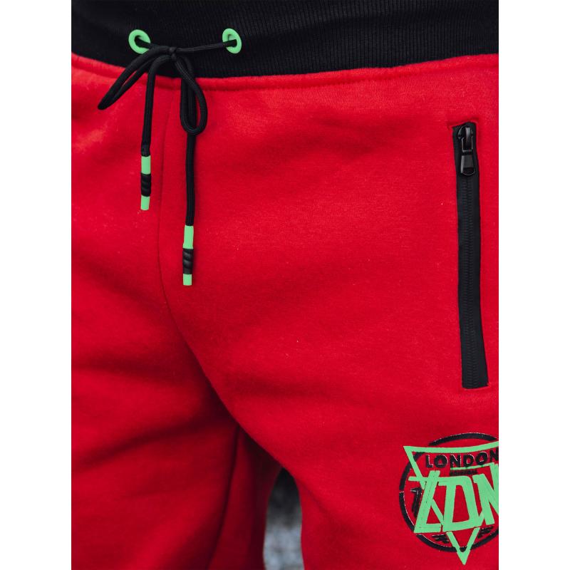 Férfi melegítőnadrág piros mintával