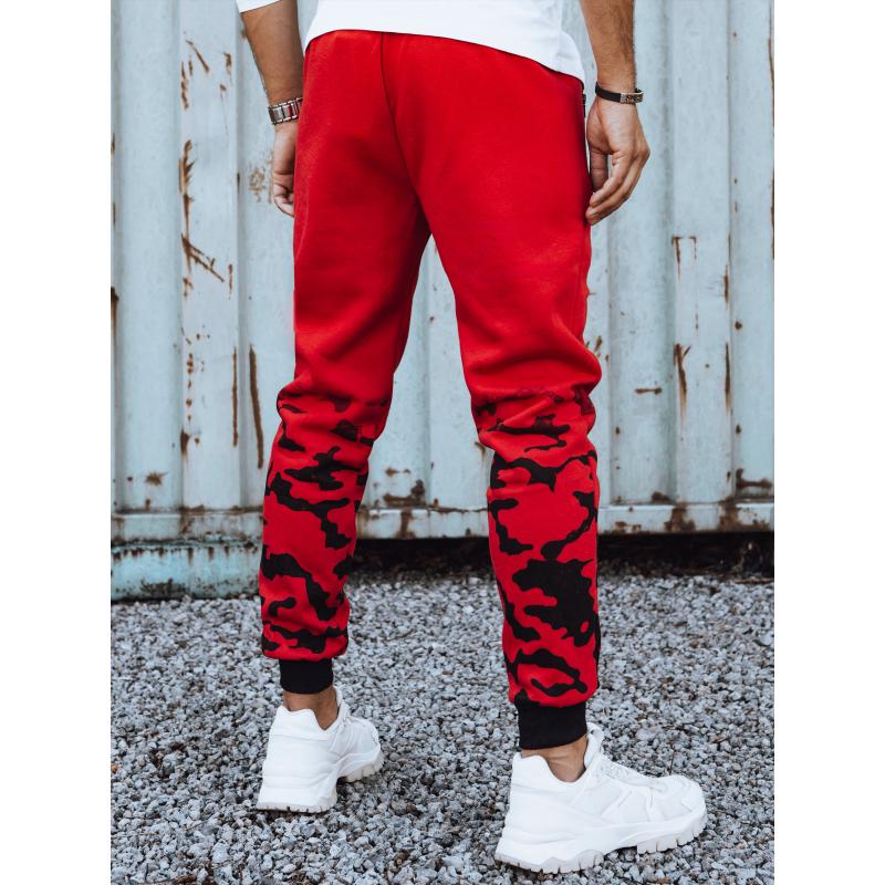 Férfi melegítőnadrág piros mintával