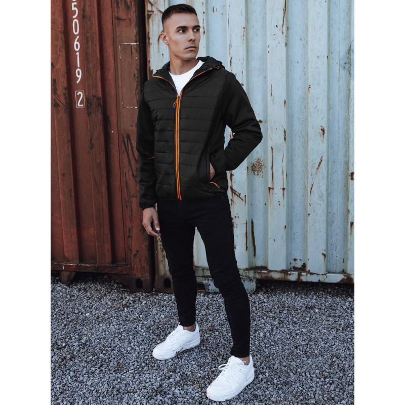 Pánská přechodová bunda prošívaná s kapucí černá