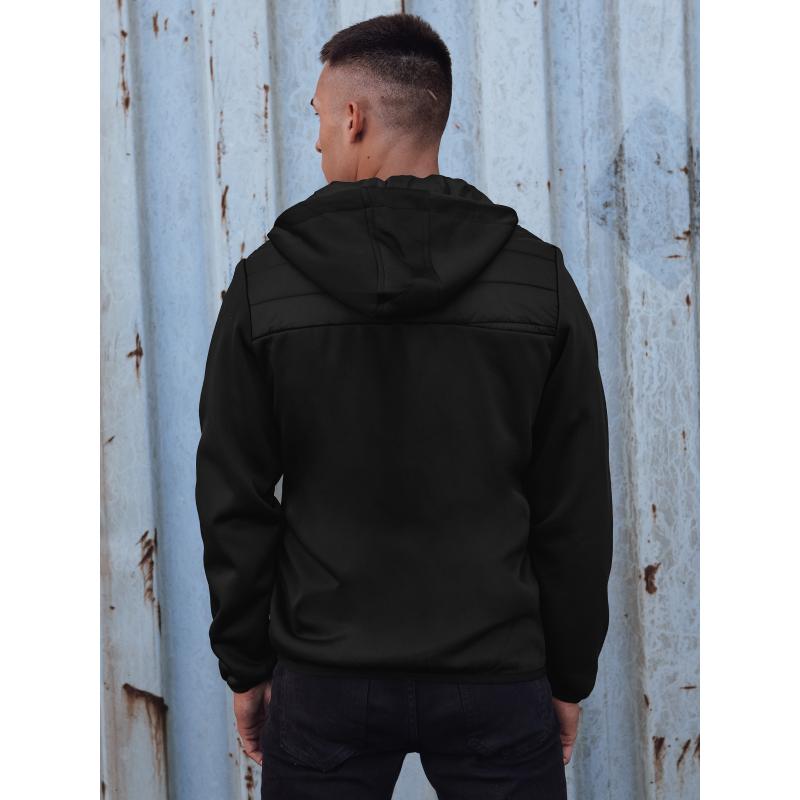 Pánská přechodová bunda prošívaná s kapucí černá