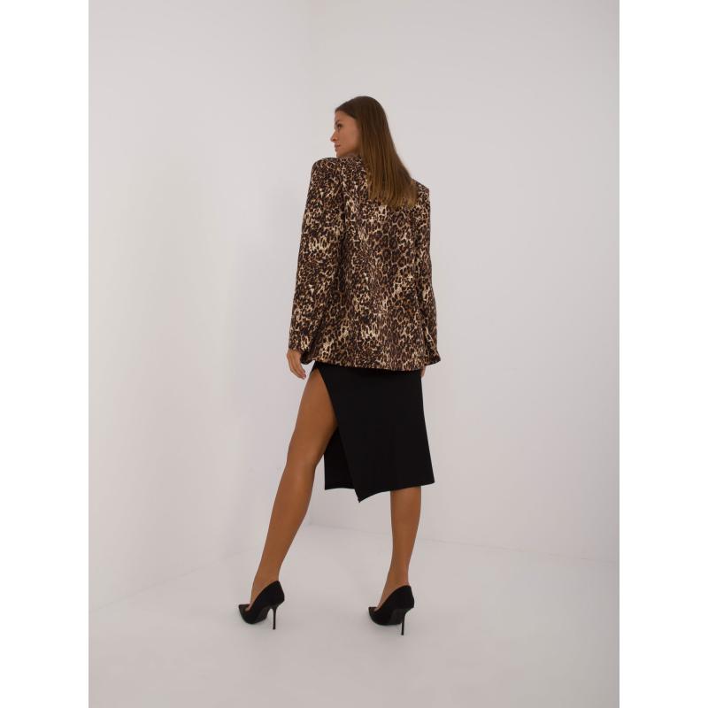 Dámská bunda s potiskem oversize tmavě béžová a černá 