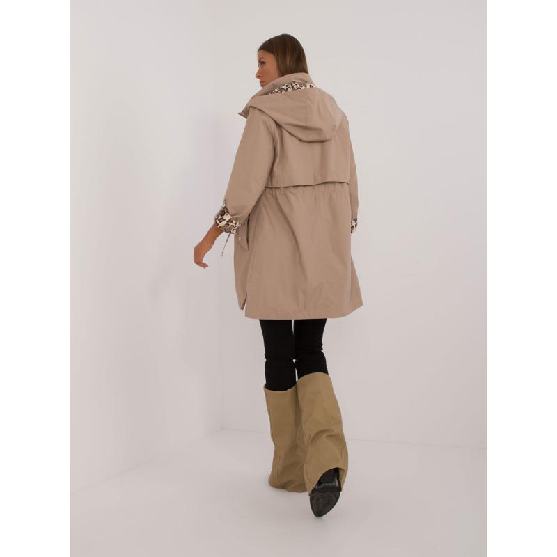 Dámské bunda se zvířecím motivem hnědé  