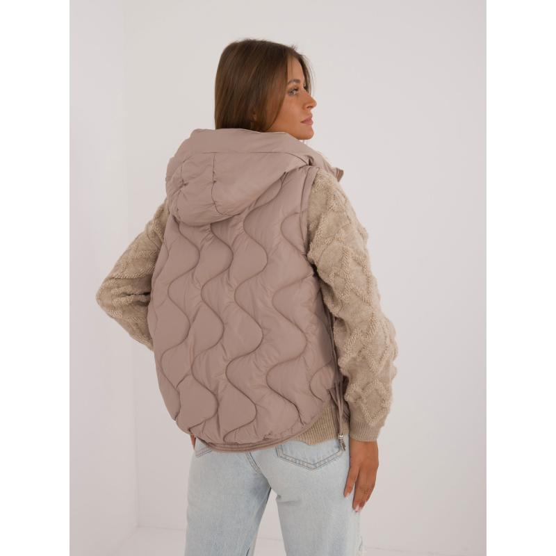 Dámska vesta s vreckami béžová