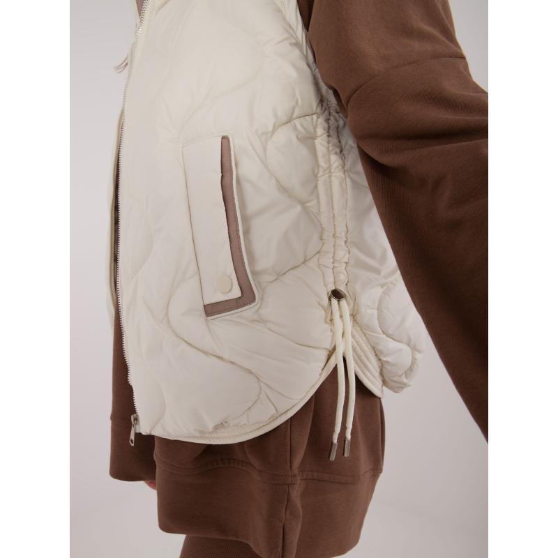 Dámska vesta s vreckami dole ecru