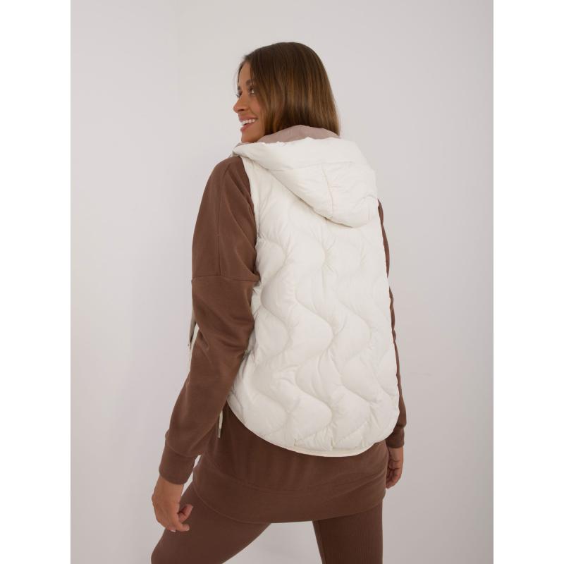 Dámska vesta s vreckami dole ecru