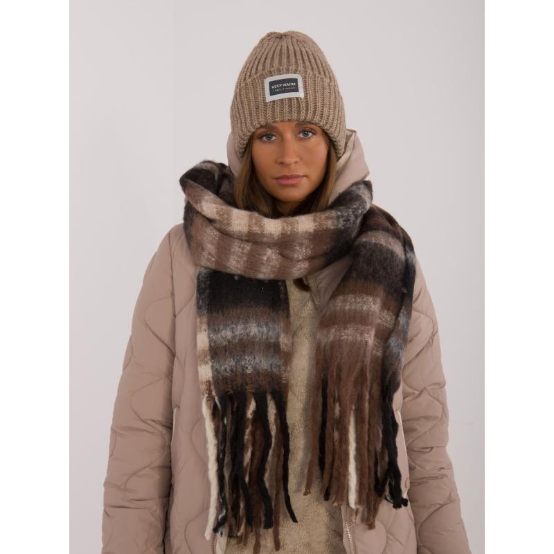 Női kötött sál barna és fekete