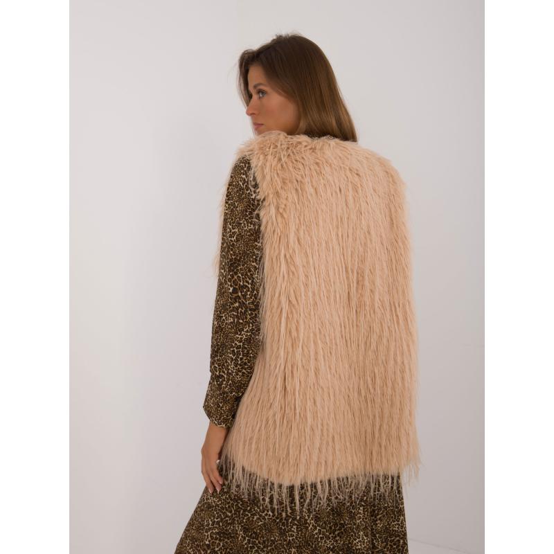 Dámská vesta se zapínáním na knoflíky hnědá