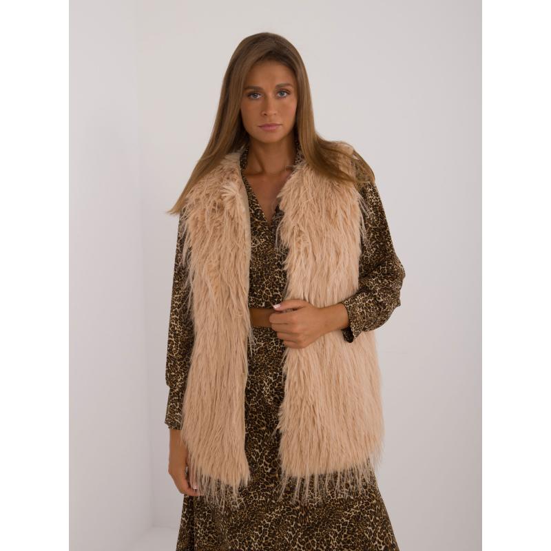 Dámská vesta se zapínáním na knoflíky hnědá