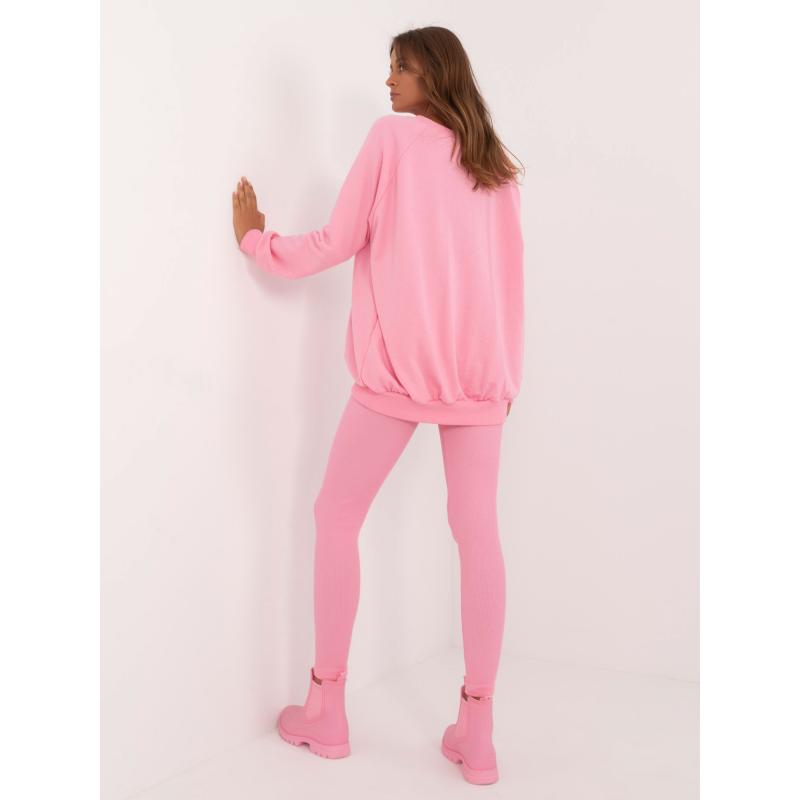 Női melegítő ruha oversize pulóverrel rózsaszínű