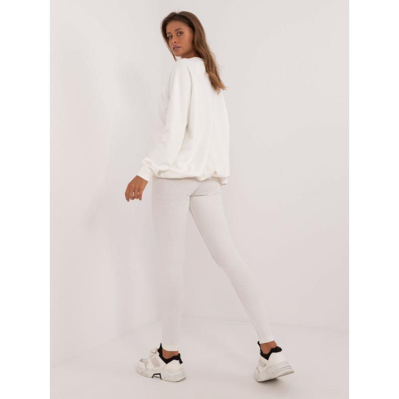 Dámská tepláková souprava s žebrovanými legínami ecru 