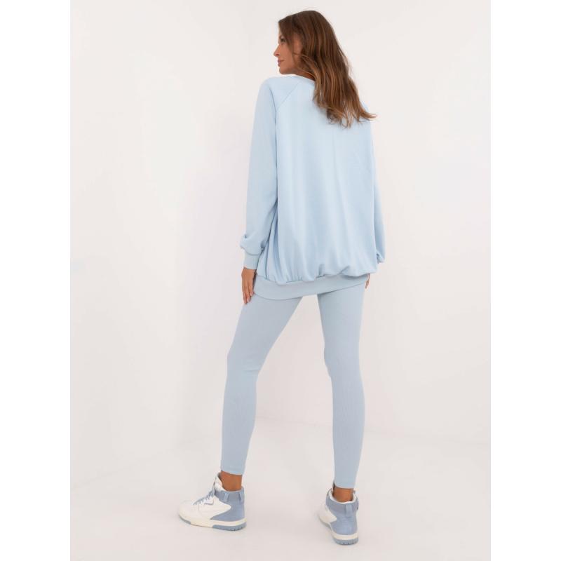 Dámská tepláková souprava s mikinou bez kapuce světle modrá