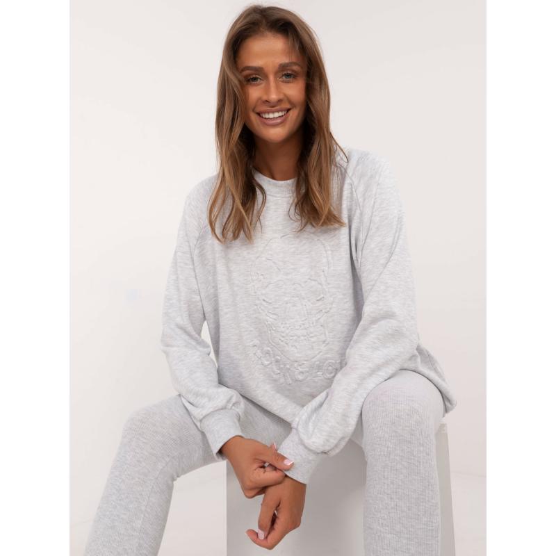 Dámská tepláková souprava s nášivkou šedá 