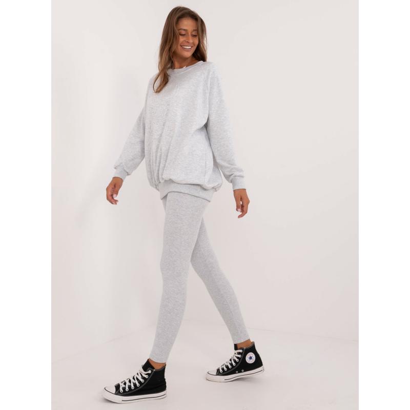 Dámská tepláková souprava s nášivkou šedá 