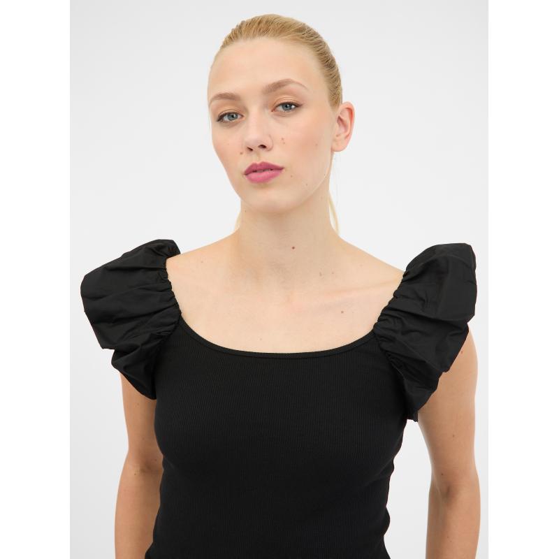 Černé dámské tričko s krátkým rukávem