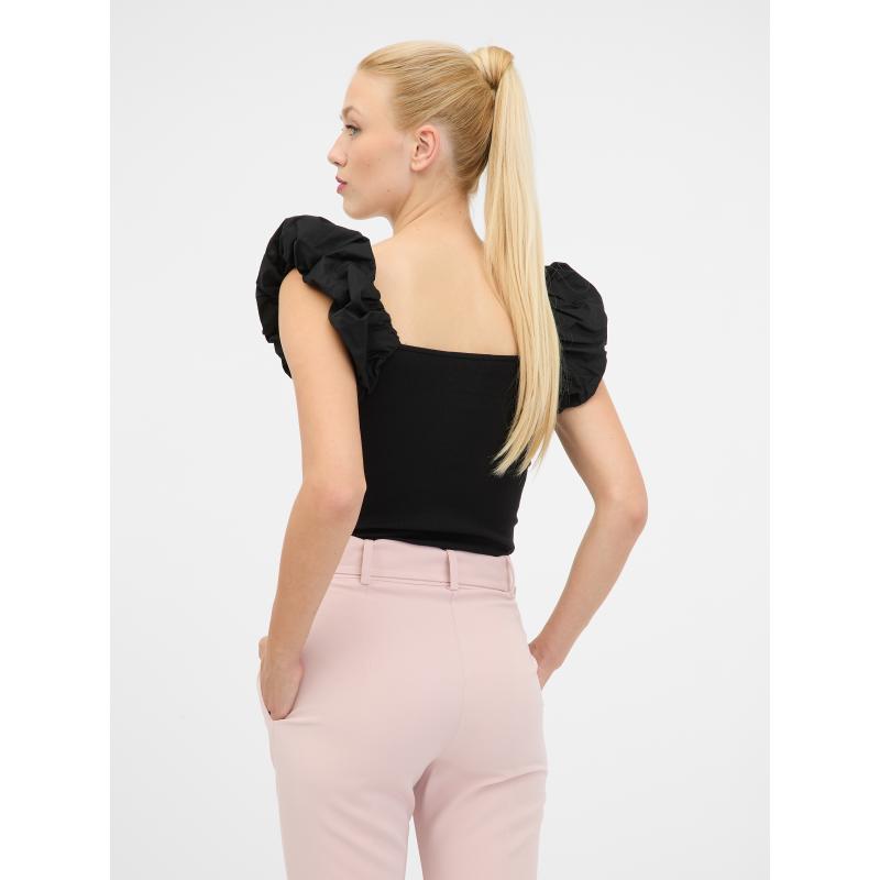 Černé dámské tričko s krátkým rukávem