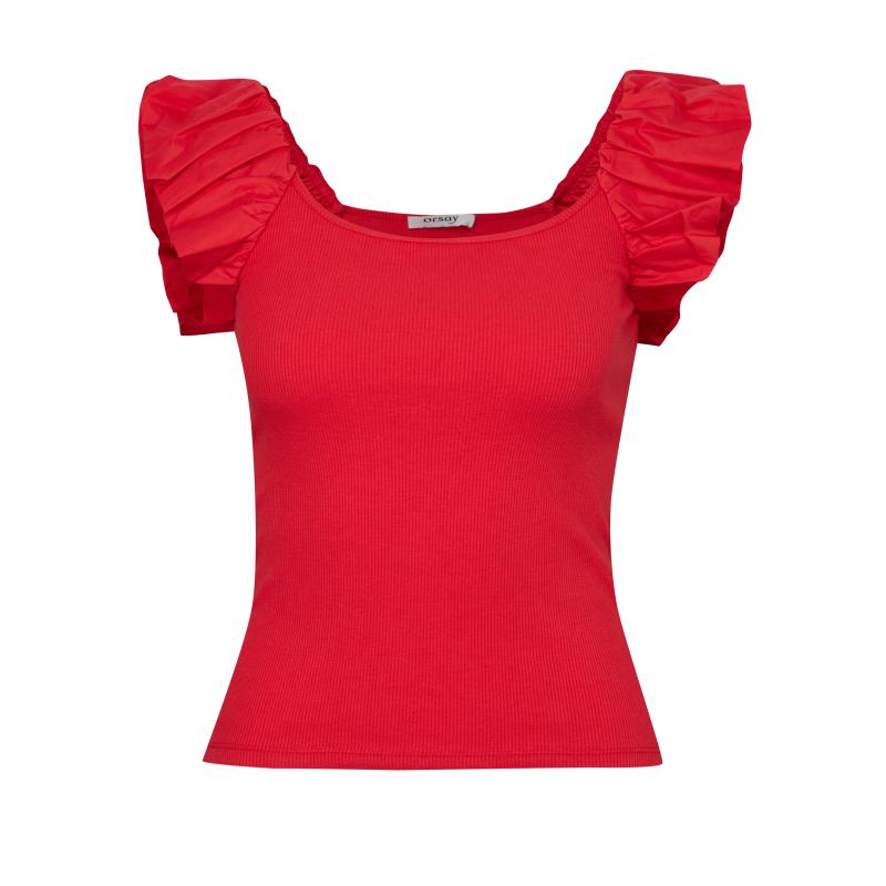 Piros női rövid ujjú póló